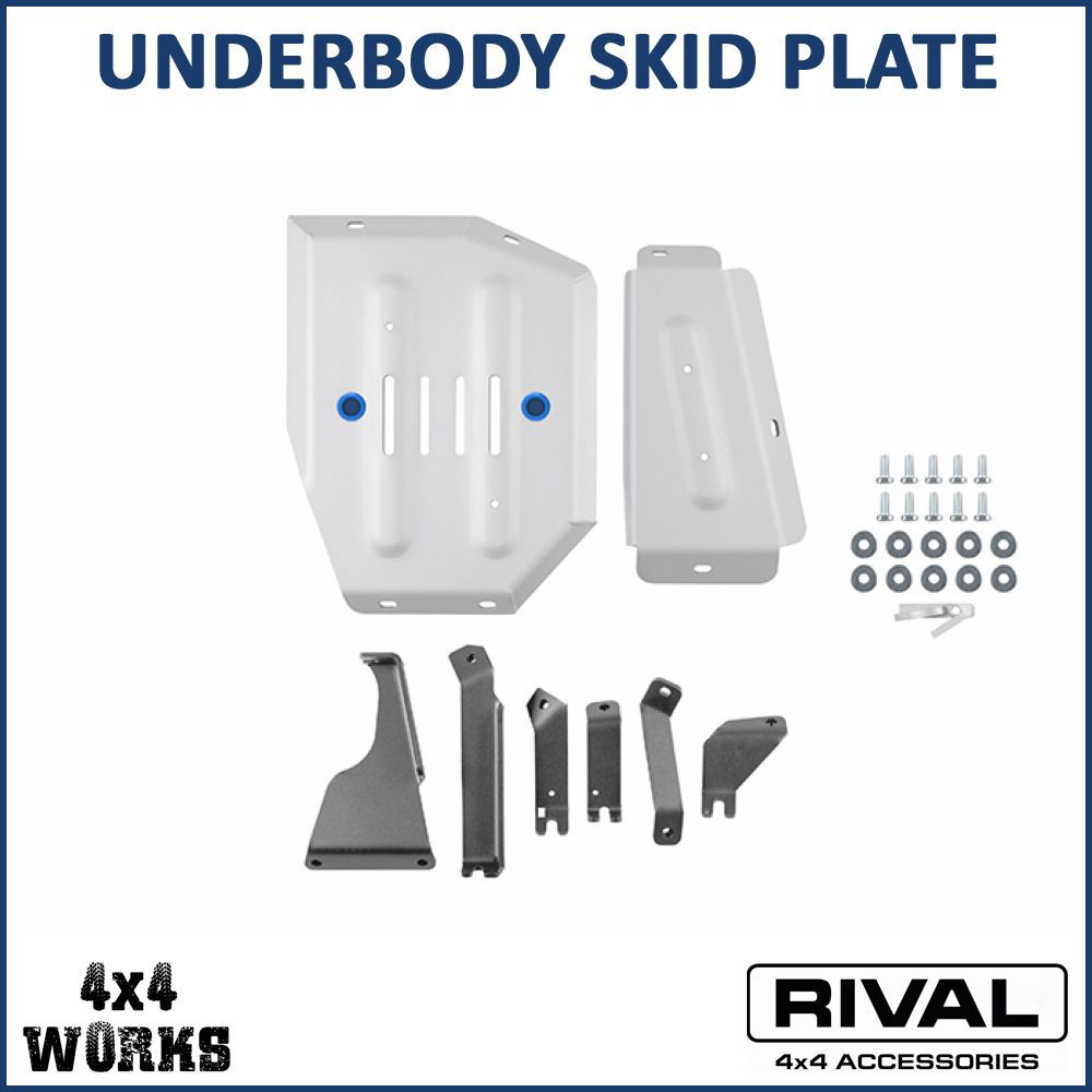 Powder coated aluminium and steel underbody protection plates