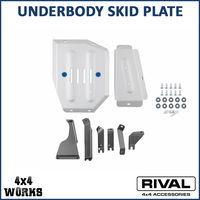 Powder coated aluminium and steel underbody protection plates