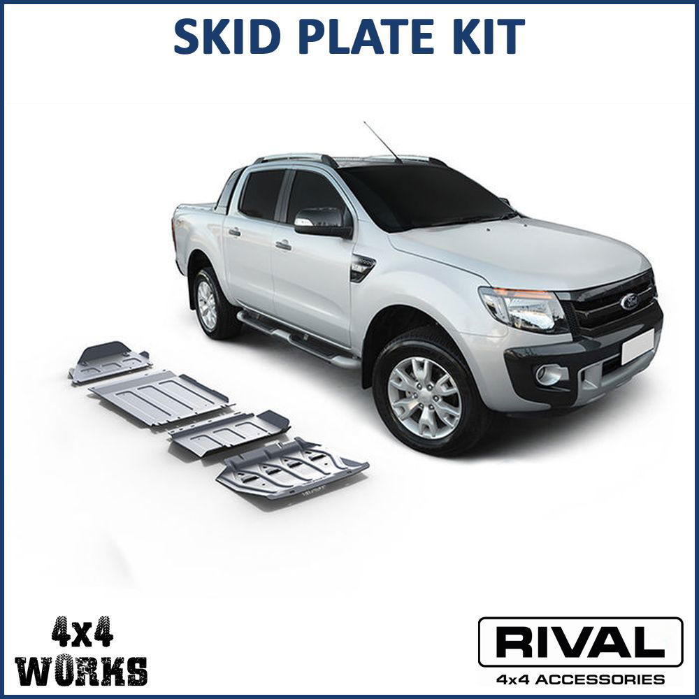 Powder coated aluminium and steel underbody protection plates