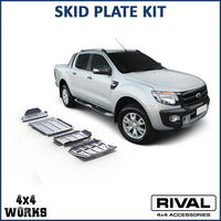 Powder coated aluminium and steel underbody protection plates