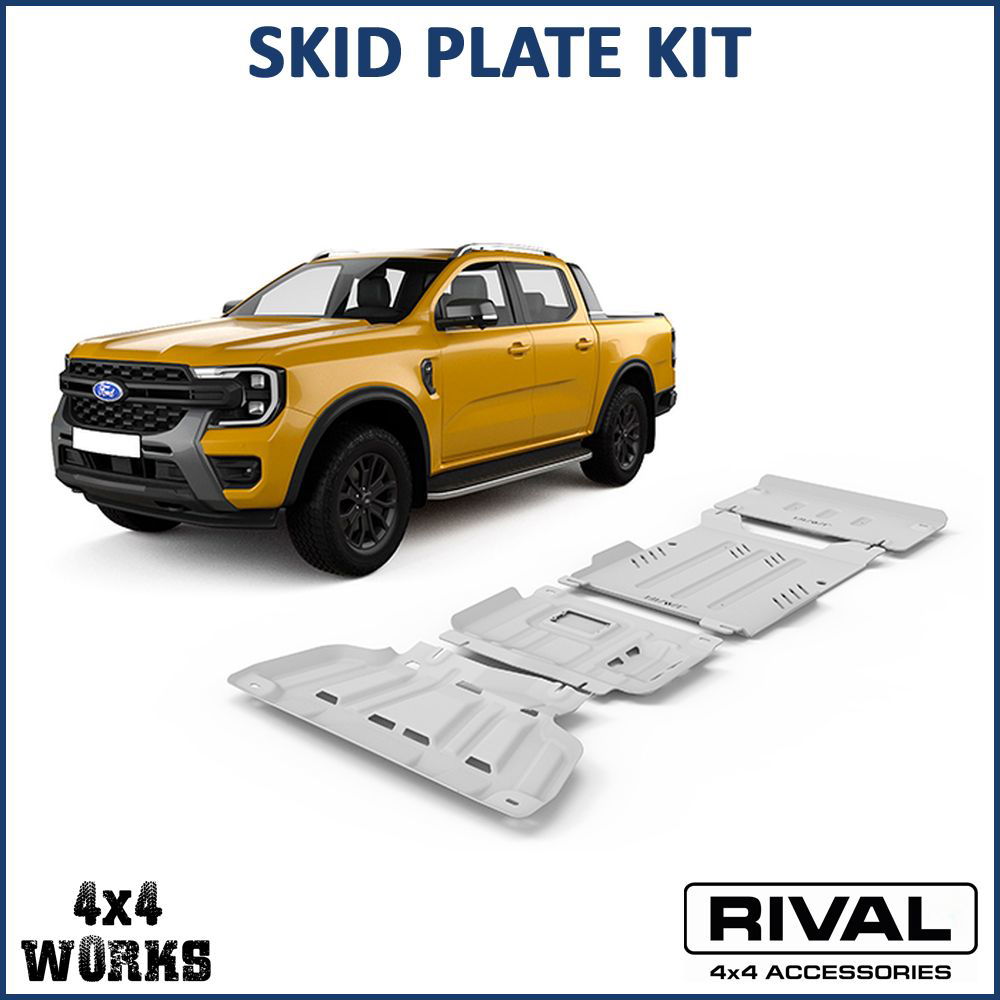 Powder coated aluminium and steel underbody protection plates