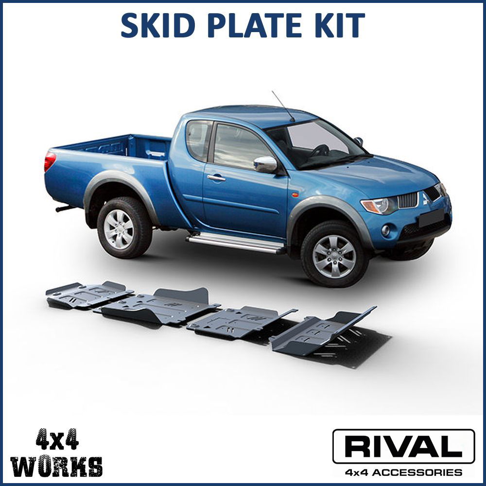 Powder coated aluminium and steel underbody protection plates