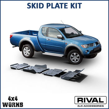 Powder coated aluminium and steel underbody protection plates