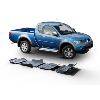 Press-formed guards for vehicle protection off road