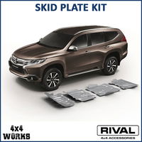 Powder coated aluminium and steel underbody protection plates