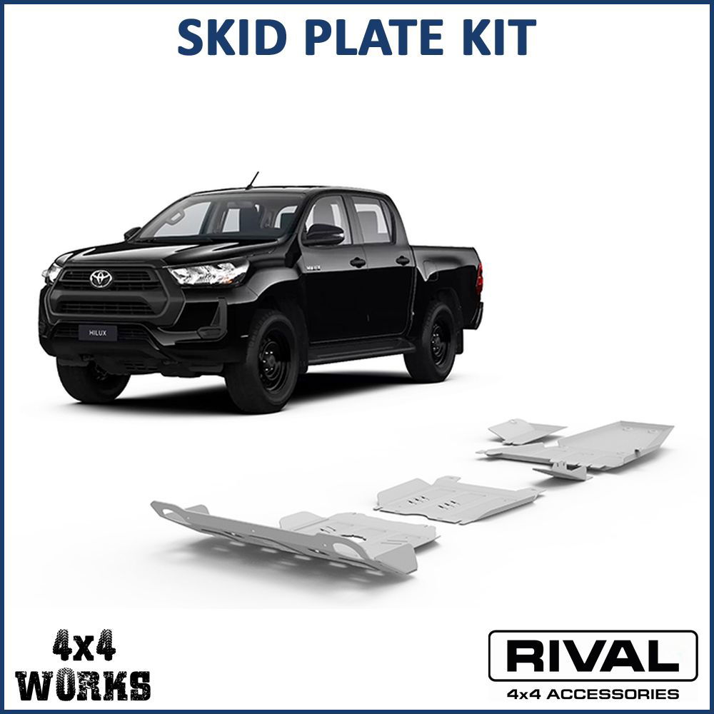 Powder coated aluminium and steel underbody protection plates