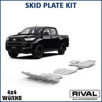 Powder coated aluminium and steel underbody protection plates