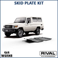 Powder coated aluminium and steel underbody protection plates