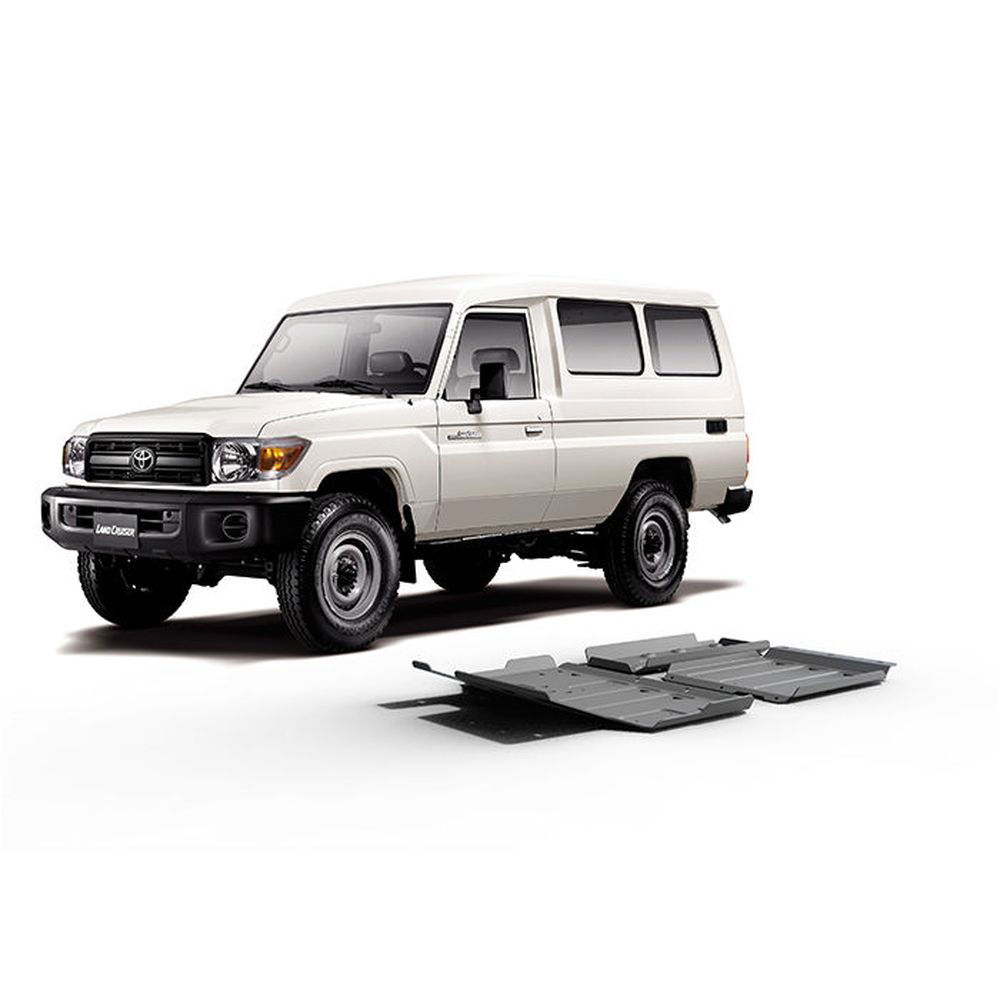 Press-formed guards for vehicle protection off road