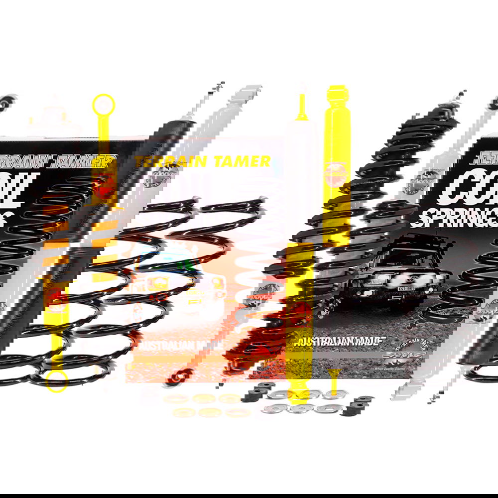 Suspension kit including leaf or coil springs, shock absorbers, bushes or bolts