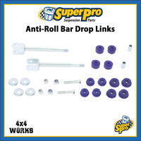 Anti roll bar lower drop links in alloy, blue