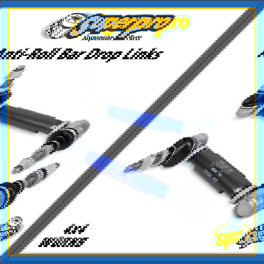 Anti roll bar lower drop links in alloy, blue