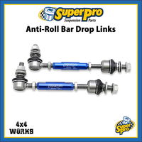 Anti roll bar lower drop links in alloy, blue