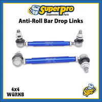 Anti roll bar lower drop links in alloy, blue
