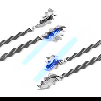 Anti roll bar lower drop links in alloy, blue