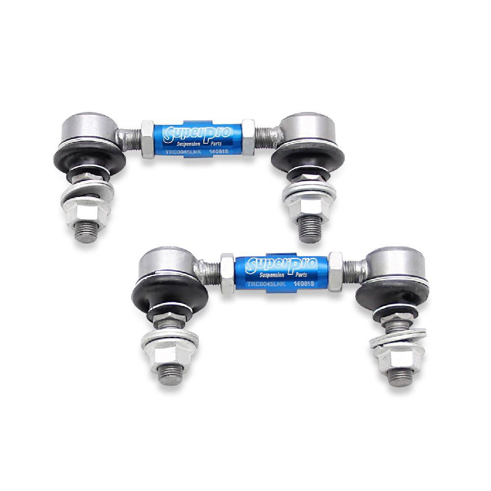Anti roll bar lower drop links in alloy, blue