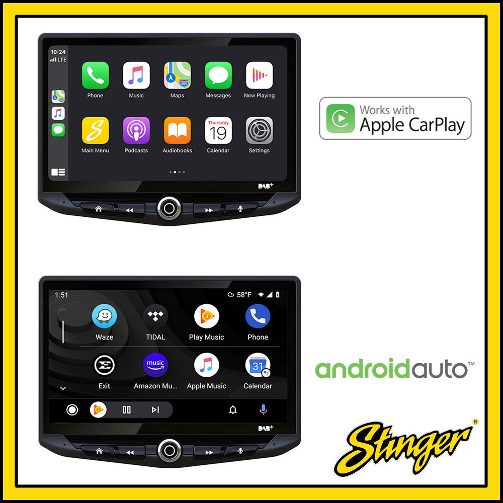Replacement hi-fi infotainment system with DAB/DAB+ radio and 10 inch display