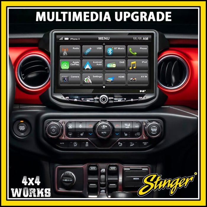Replacement hi-fi infotainment system with DAB/DAB+ radio and 10 inch display